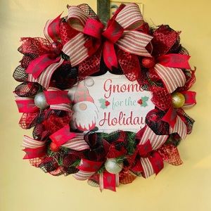 Christmas “Gnome For The Holidays” Wreath Door Hanger